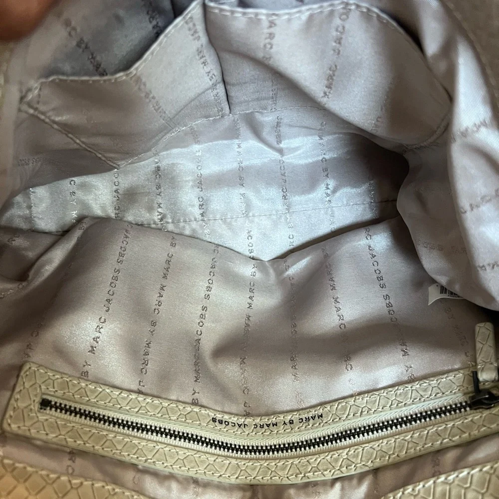MARC JACOBS Snake Stamped Werdie Top Handle Messenger Satchel Cow Leather Strap